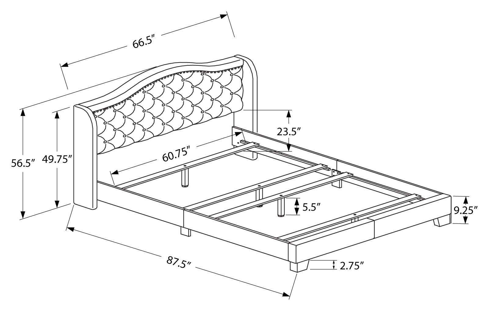 AMÉLIA™ – UPHOLSTERED BED – I-5967Q