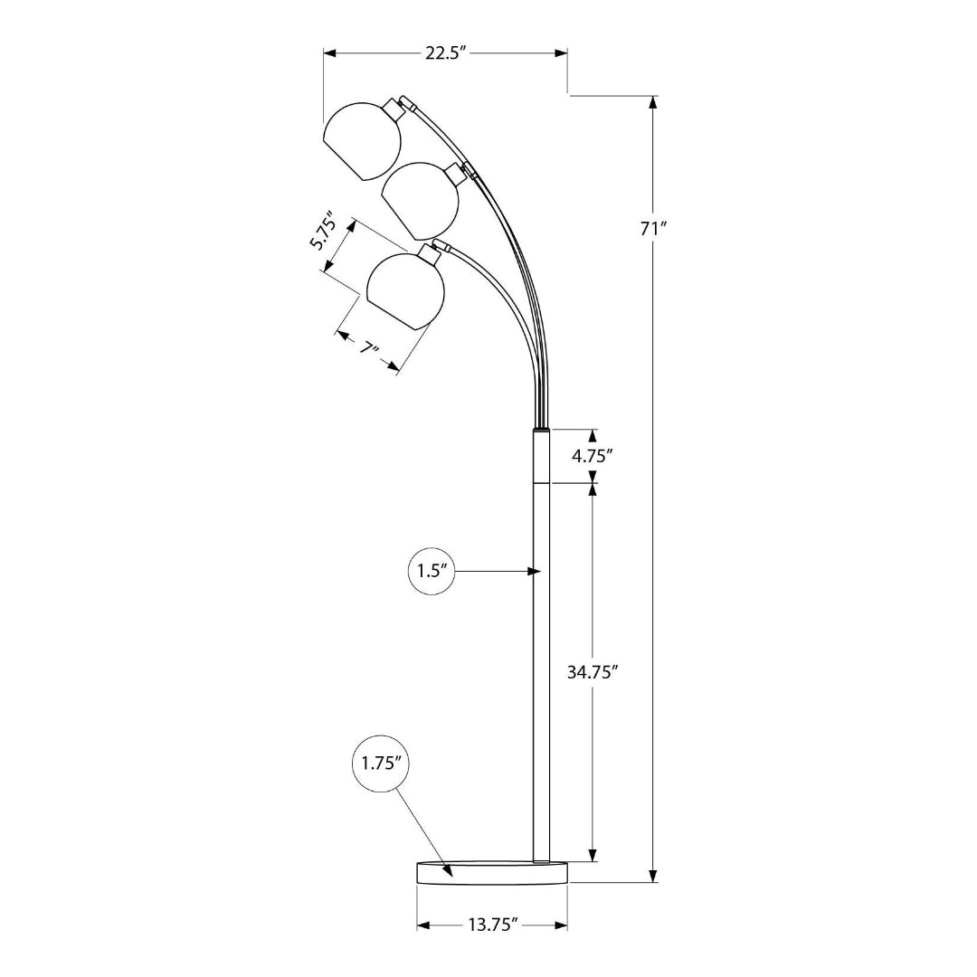 ORIONA ARC™ – MODERN BLACK METAL FLOOR LAMP – I 9648