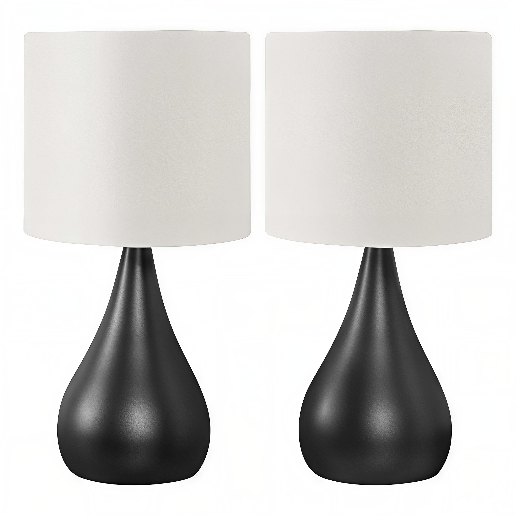 VIRELLE TEARDROP™ – CONTEMPORARY BLACK TABLE LAMP SET (2-PIECE) – I 9639