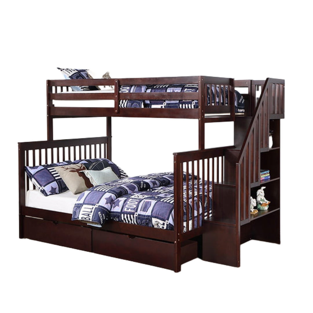 ASCENT STEPS™ – SINGLE OVER DOUBLE STAIRCASE BUNK BED – B-1850