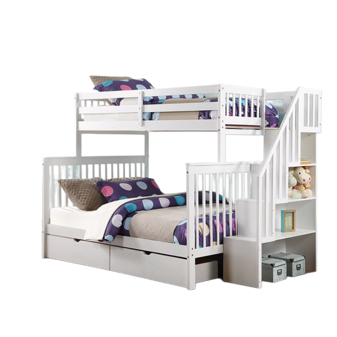 ASCENT STEPS™ – SINGLE OVER DOUBLE STAIRCASE BUNK BED – B-1850