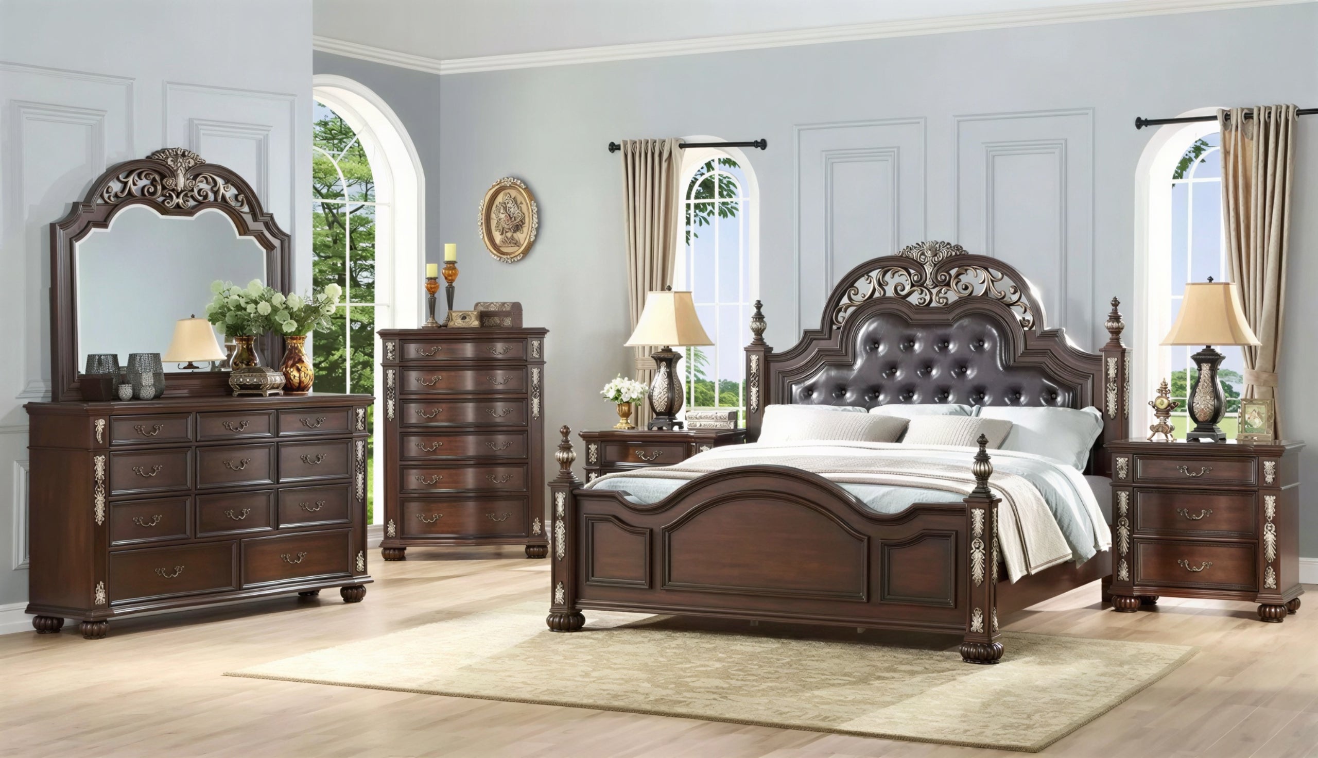 6-Piece Luxury Rosana Bedroom Set-ROSANA