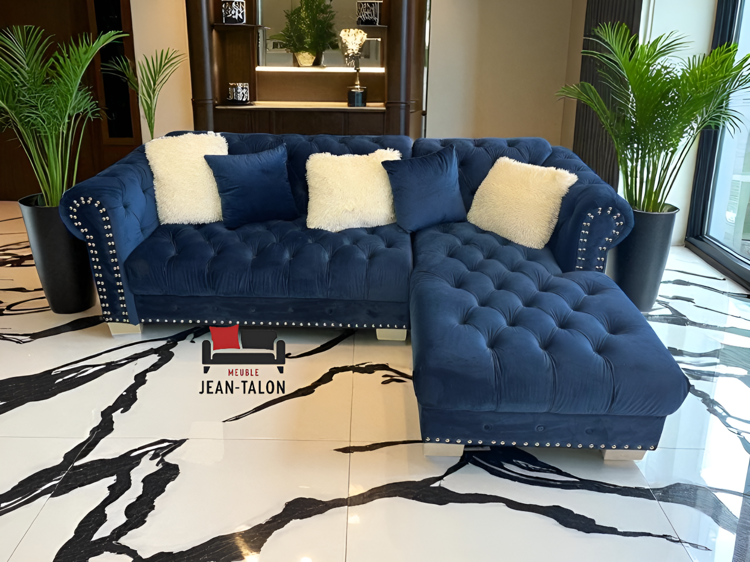 Ensemble de canapés sectionnels en velours MajestiLuxe™ – 6247