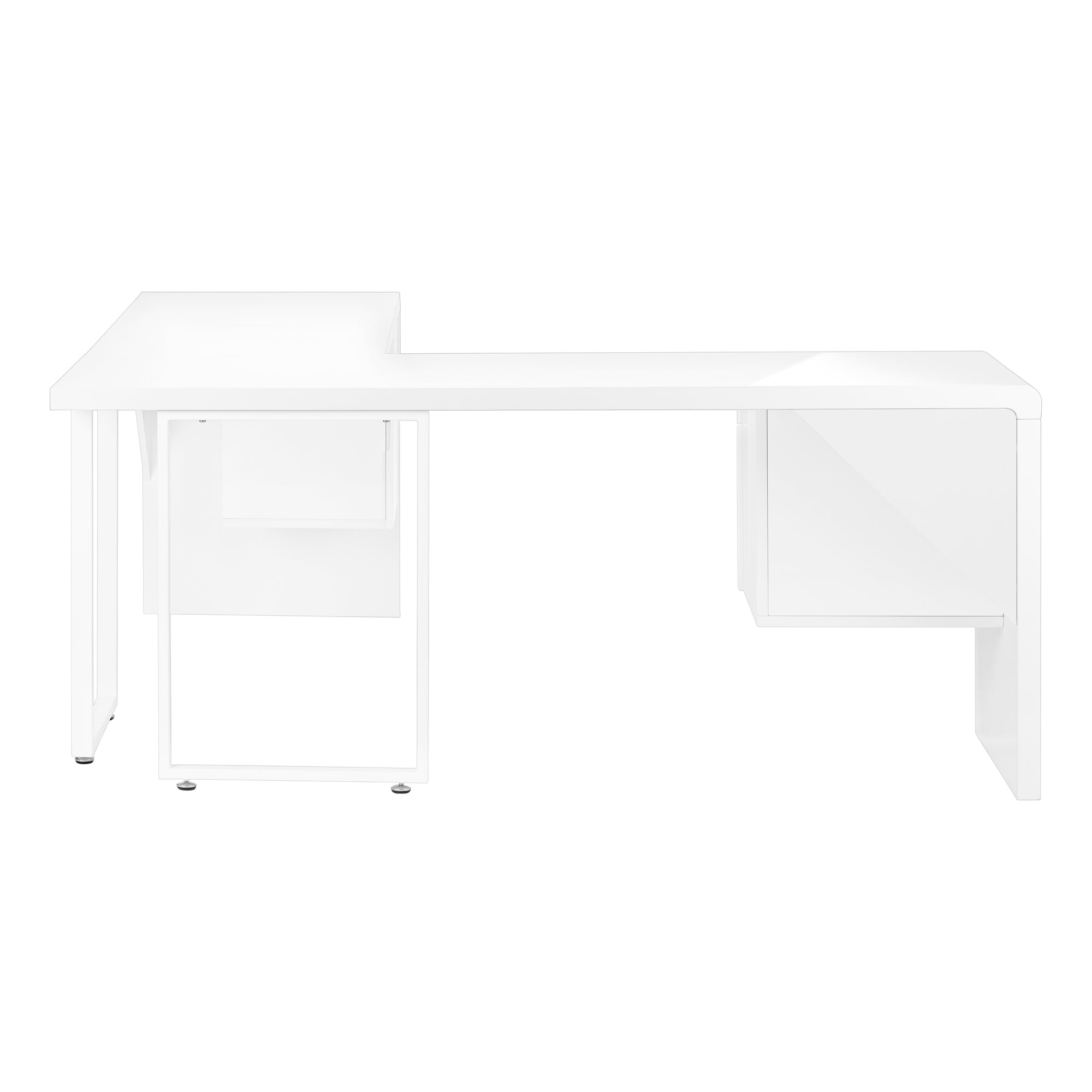 LUXARA CORNER™ – L-SHAPED HIGH GLOSS OFFICE DESK – I 7582