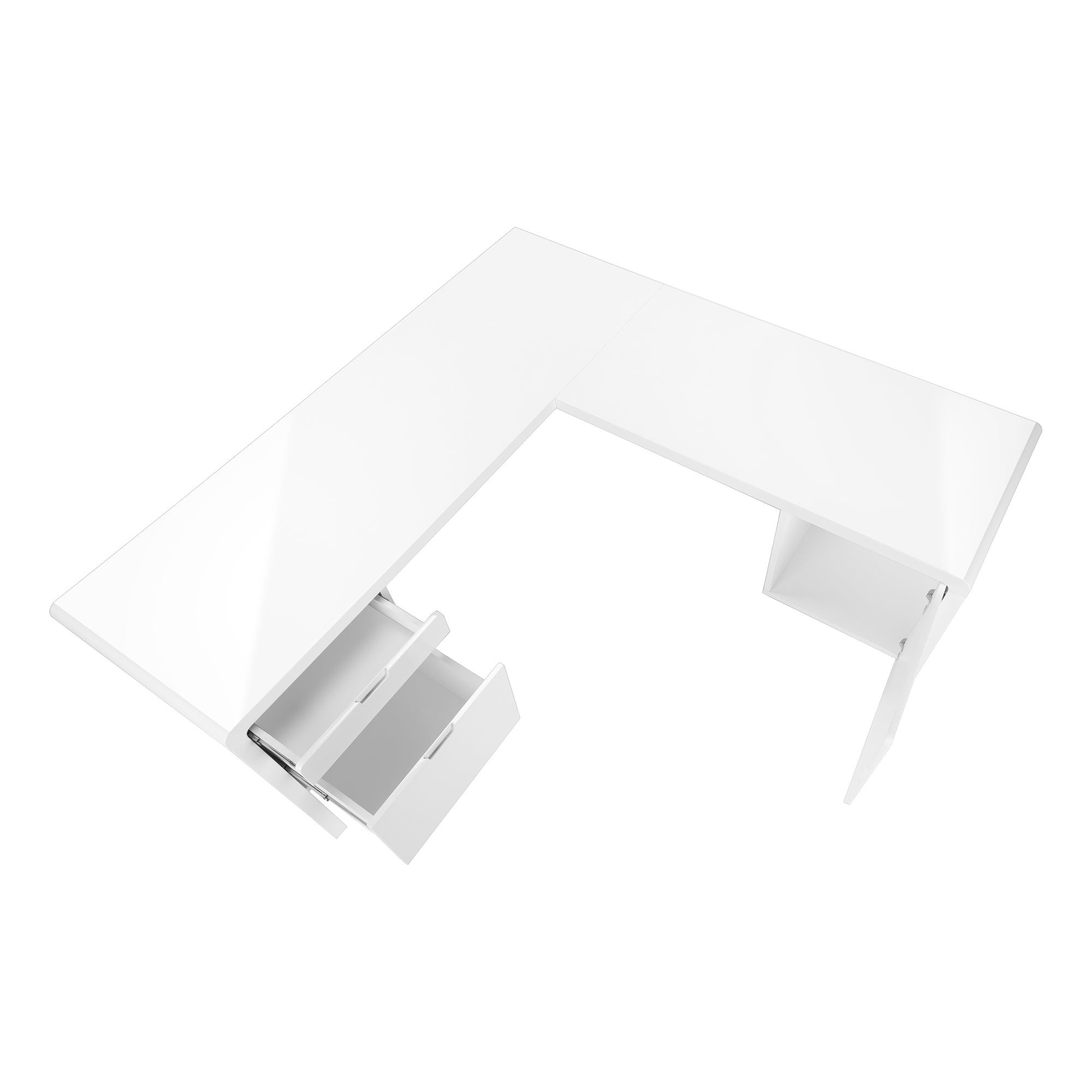 LUXARA CORNER™ – L-SHAPED HIGH GLOSS OFFICE DESK – I 7582
