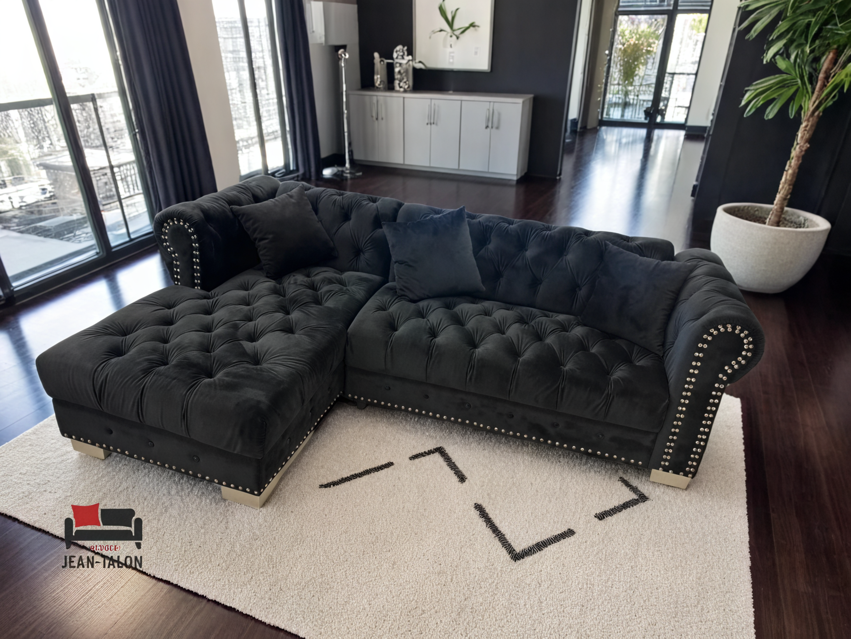 Ensemble de canapés sectionnels en velours MajestiLuxe™ – 6247
