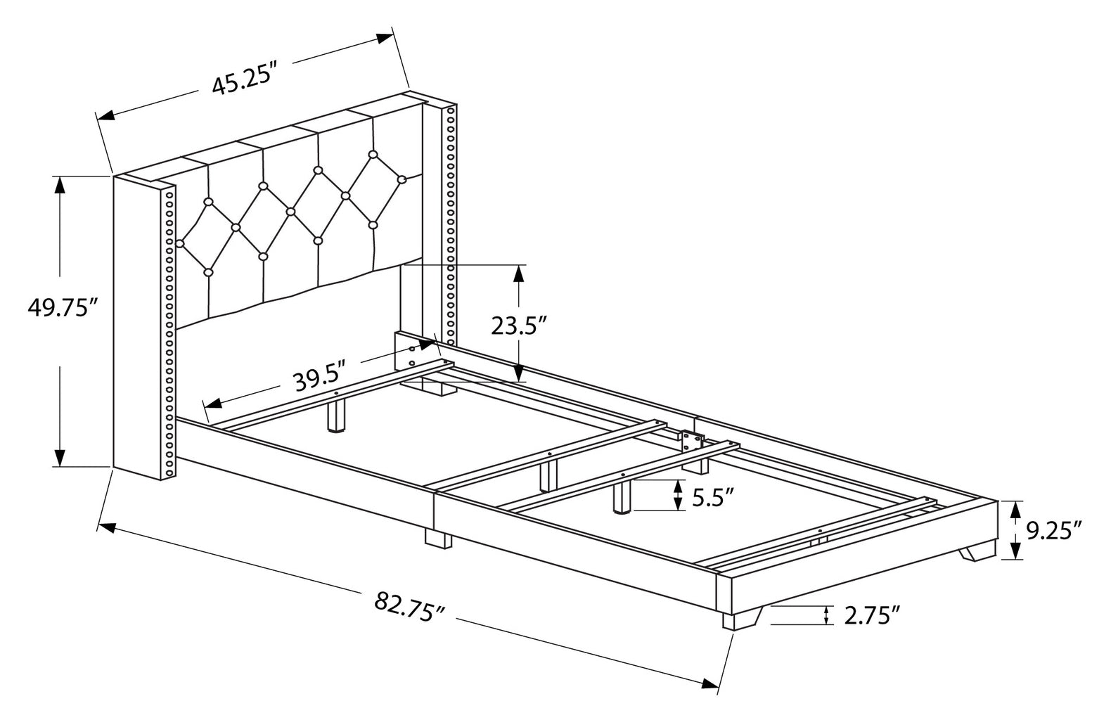 ASTORIA WING™ – UPHOLSTERED SINGLE BED – I-5986T
