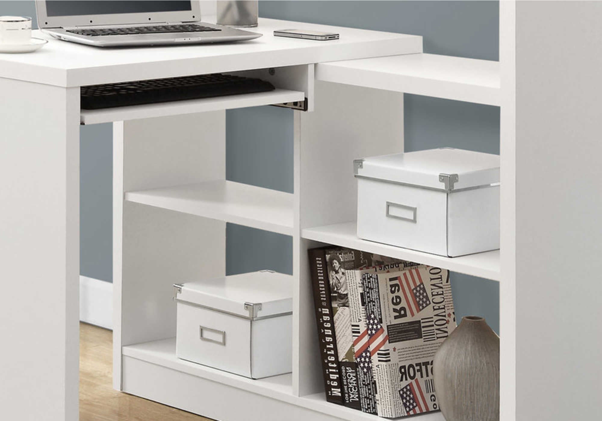 STRAVION™ – L-SHAPED CORNER COMPUTER DESK WITH BOOKCASE – I 7022