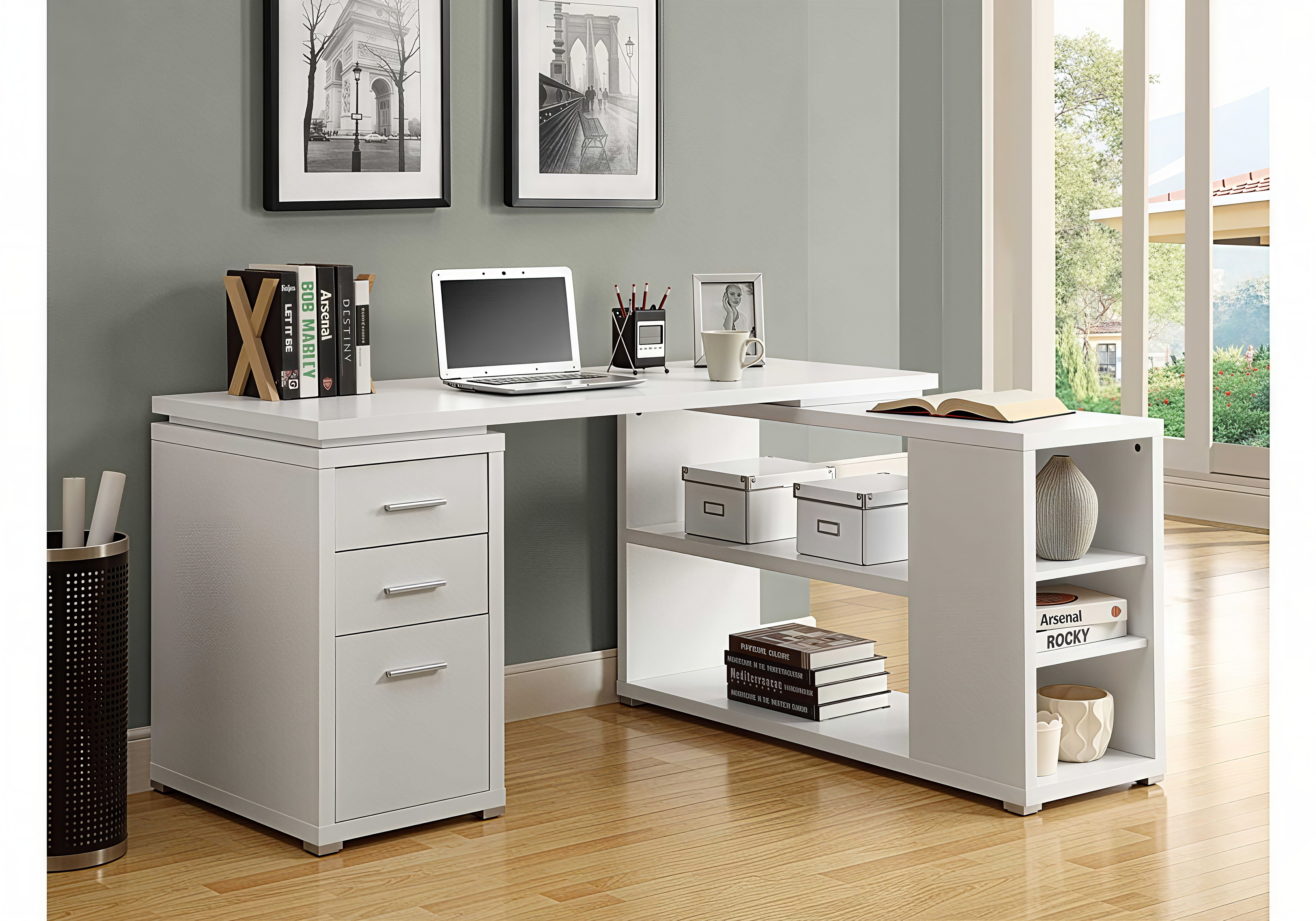 VANTEX CORNER™ – L-SHAPED RECLAIMED OFFICE DESK – I 7421