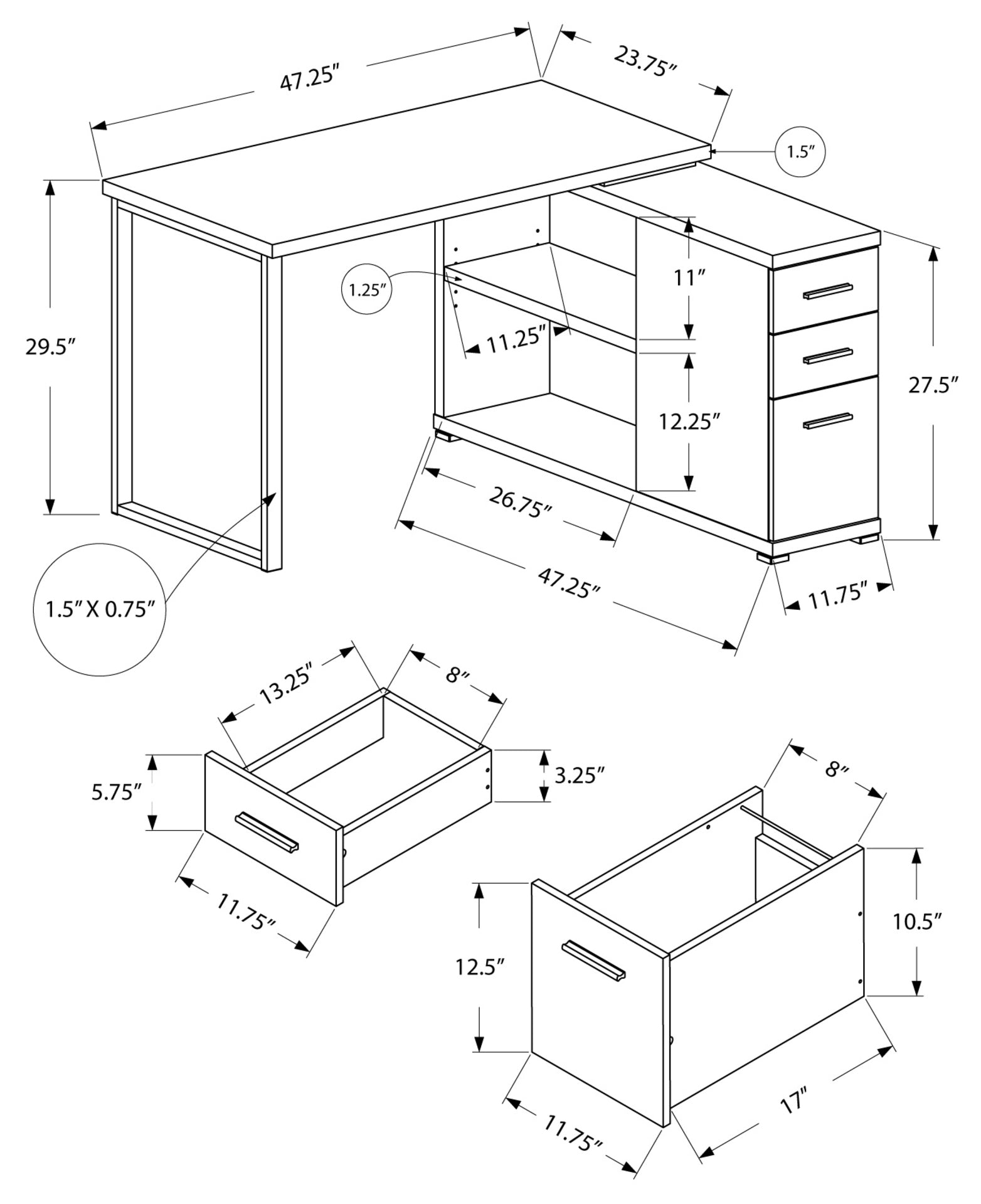 ARVION™ – L-SHAPED OFFICE DESK – I 7133