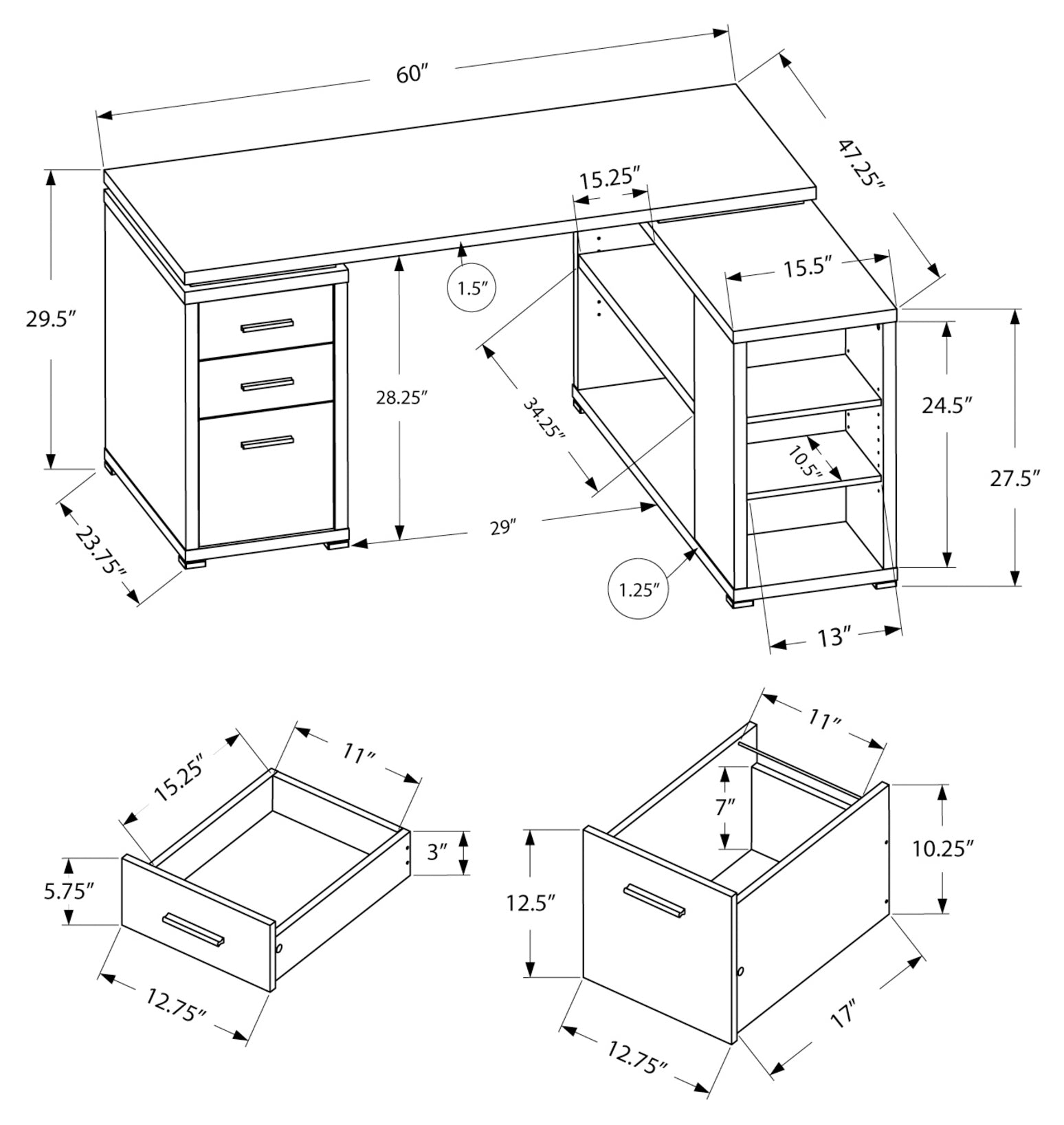 VANTEX CORNER™ – L-SHAPED RECLAIMED OFFICE DESK – I 7421