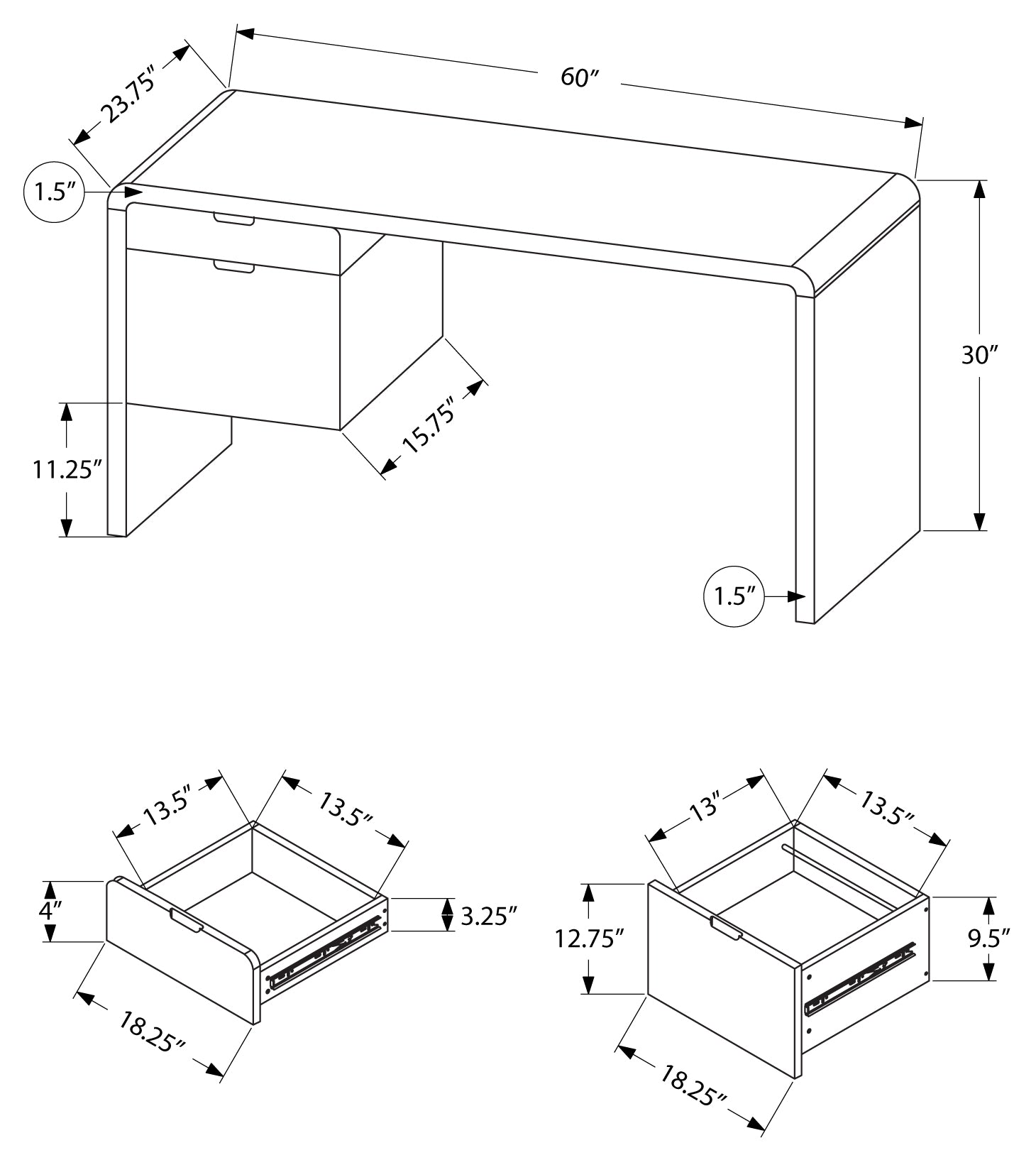 LUXARA™ – HIGH GLOSS OFFICE DESK – I 7581