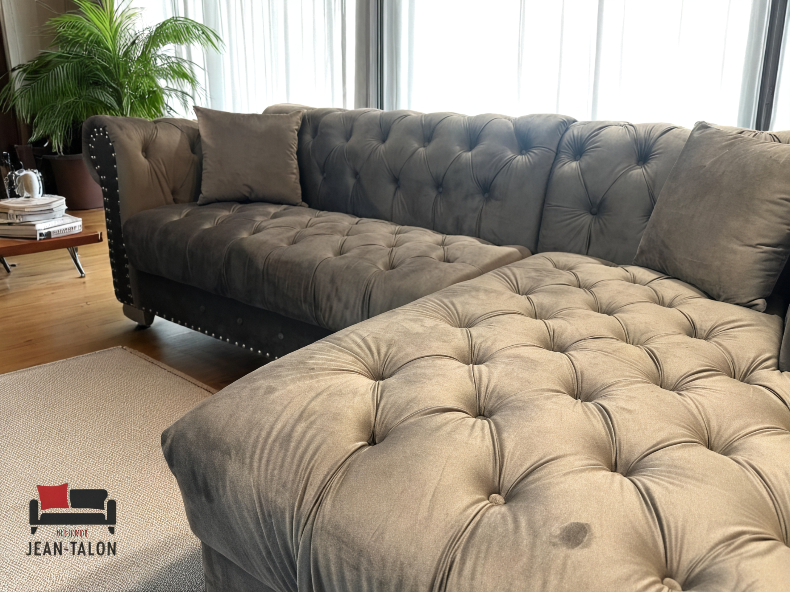 Ensemble de canapés sectionnels en velours MajestiLuxe™ – 6247