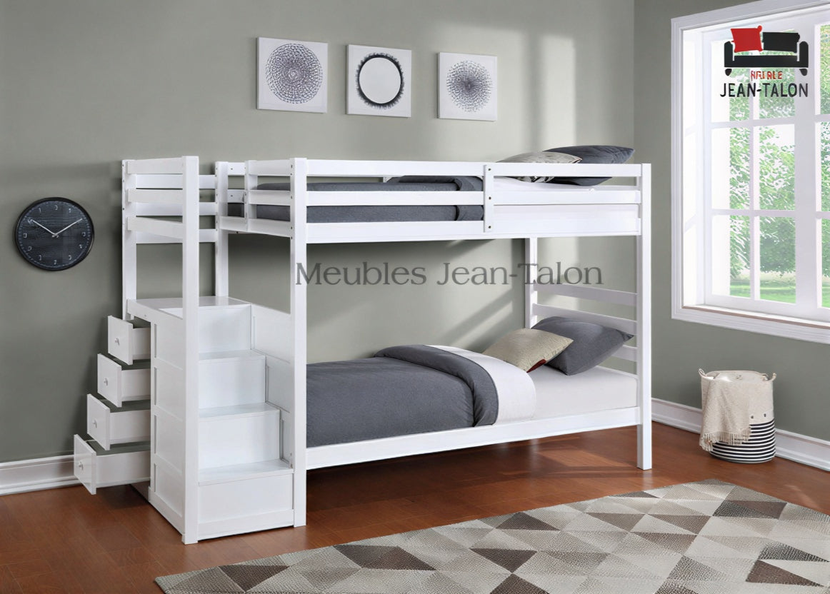 SNOWVALE™ – SINGLE OVER DOUBLE STAIRCASE BUNK BED – B-1892-EK