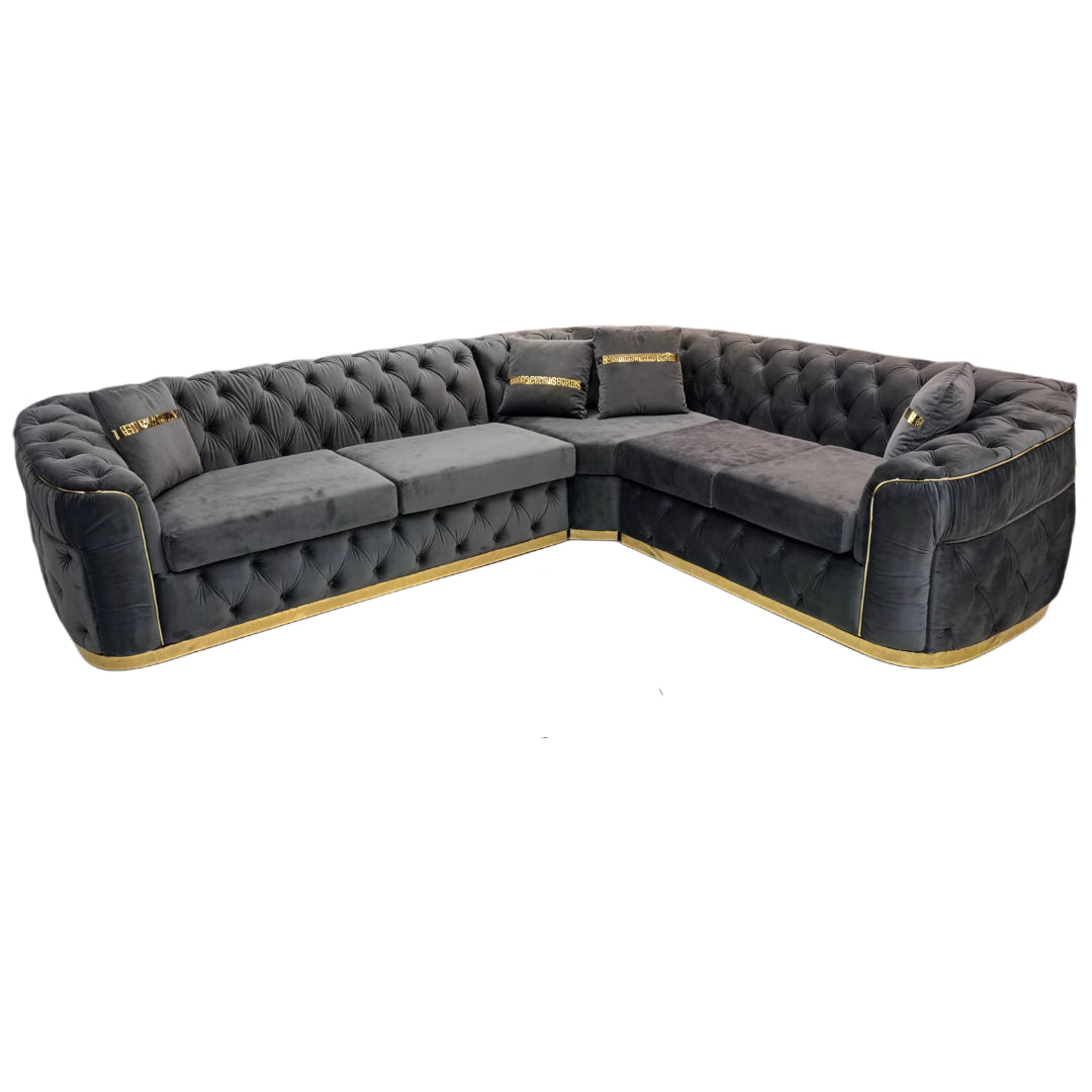 DreamVelvet™ Luxurious Beige Velvet Sectional – 6198