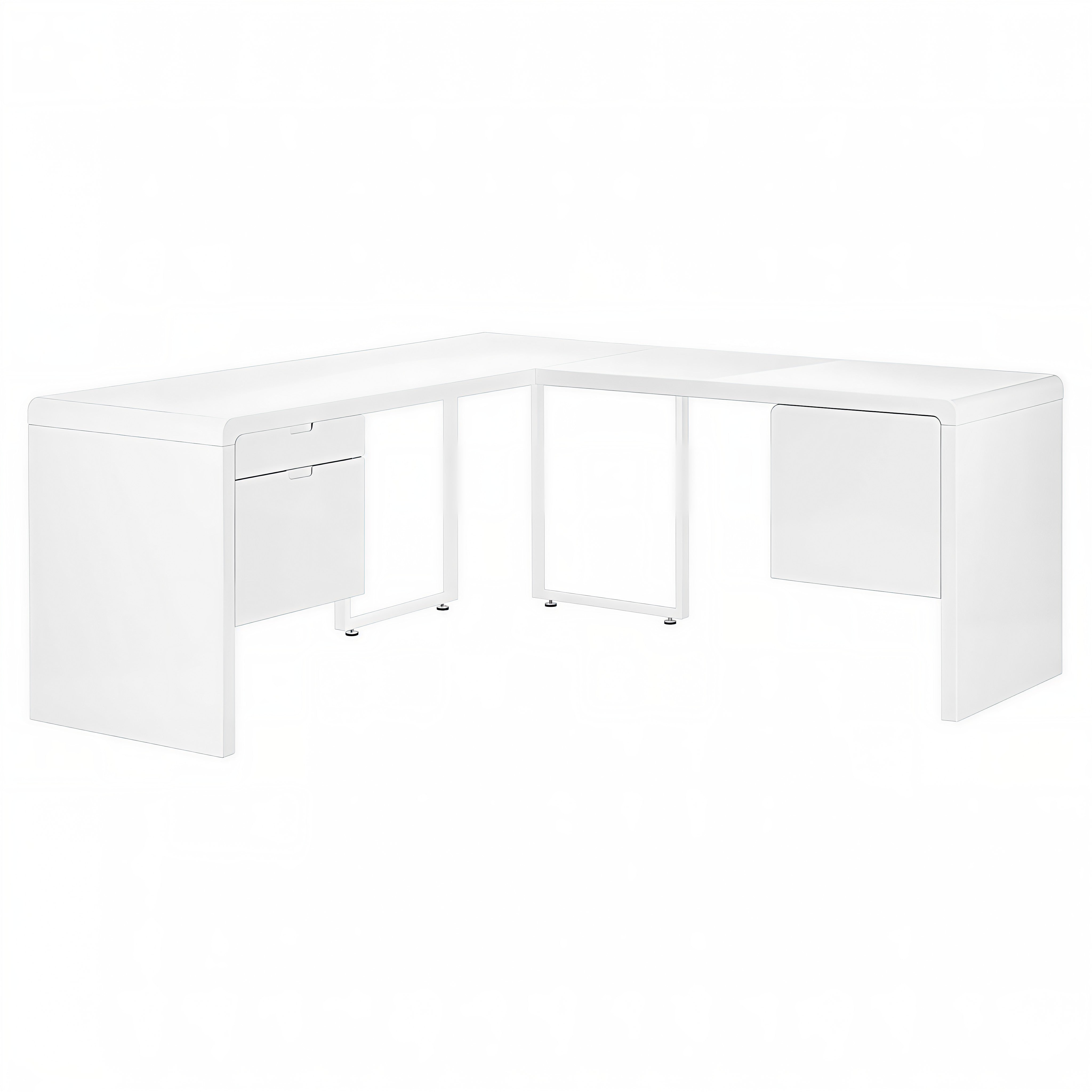 LUXARA CORNER™ – L-SHAPED HIGH GLOSS OFFICE DESK – I 7582