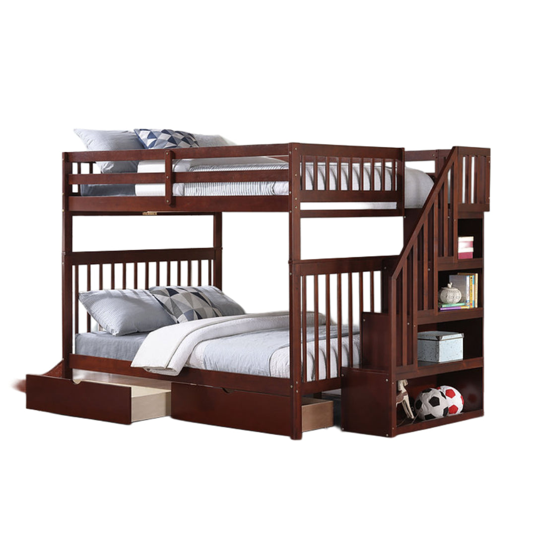 EVEREST MAX™ – DOUBLE OVER DOUBLE STAIRCASE BUNK BED – B-1855